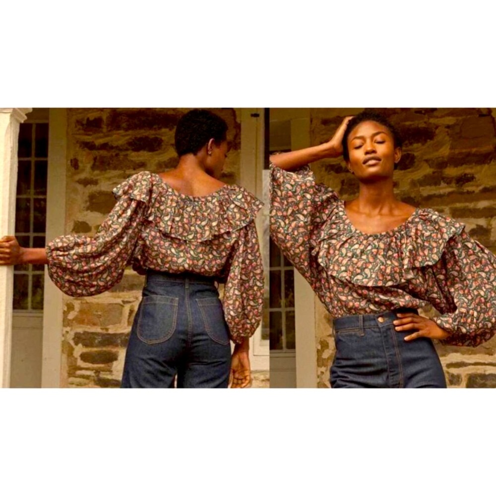 DOEN paisley Ruffle top